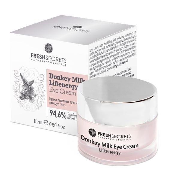 Krema za područje oko očiju sa magrećim mlekom Fresh Secrets, hidratantnim i anti-age sastojcima namenjena je da hidrira, neguje i štiti kožu.